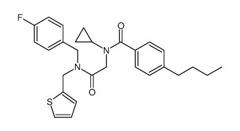 4-butyl-N-cyclopropyl-N-[2-[(4-fluorophenyl)methyl-(thiophen-2-ylmethyl)amino]-2-oxoethyl]benzamide结构式