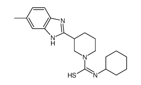 1-Piperidinecarbothioamide,N-cyclohexyl-3-(5-methyl-1H-benzimidazol-2-yl)-(9CI)结构式