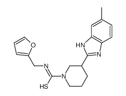 1-Piperidinecarbothioamide,N-(2-furanylmethyl)-3-(5-methyl-1H-benzimidazol-2-yl)-(9CI) Structure