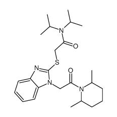 Acetamide, 2-[[1-[2-(2,6-dimethyl-1-piperidinyl)-2-oxoethyl]-1H-benzimidazol-2-yl]thio]-N,N-bis(1-methylethyl)- (9CI) Structure