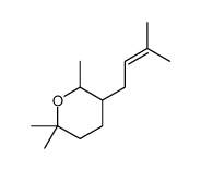 2,2,6-trimethyl-5-(3-methylbut-2-enyl)oxane结构式