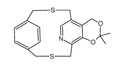17-hydroxy-18-hydroxymethyl-17,18'-O-isopropylidene-2,11-dithia(3)paracyclo(3)(2,5)pyridinophane结构式