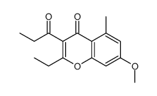 2-ethyl-7-methoxy-5-methyl-3-propanoylchromen-4-one结构式