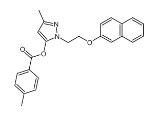 5-(4-Methylbenzoyloxy)-3-methyl-1-(2-(β-naphthyloxy)-ethyl)-pyrazole结构式