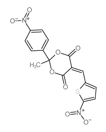 1,3-Dioxane-4,6-dione,2-methyl-2-(4-nitrophenyl)-5-[(5-nitro-2-thienyl)methylene]-结构式