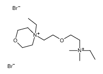 4-Ethyl-4-(2-{2-[ethyl(dimethyl)ammonio]ethoxy}ethyl)morpholin-4- ium dibromide结构式
