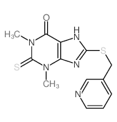 6H-Purin-6-one,1,2,3,9-tetrahydro-1,3-dimethyl-8-[(3-pyridinylmethyl)thio]-2-thioxo- picture