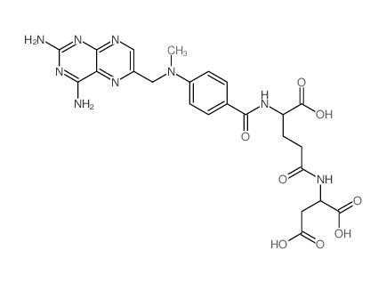 L-Aspartic acid,N-[4-[[(2,4-diamino-6-pteridinyl)methyl]methylamino]benzoyl]-L-g-glutamyl- (9CI) structure