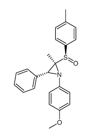(2R,3R,RS)-2-methyl-1-(4-methoxyphenyl)-3-phenyl-2-(p-tolylsulfinyl)aziridine结构式