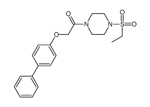 1-(4-ethylsulfonylpiperazin-1-yl)-2-(4-phenylphenoxy)ethanone结构式