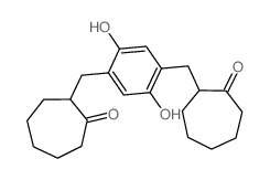 2-[[2,5-dihydroxy-4-[(2-oxocycloheptyl)methyl]phenyl]methyl]cycloheptan-1-one结构式