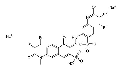 disodium 3-[[5-[(2,3-dibromo-1-oxopropyl)amino]-2-sulphonatophenyl]azo]-7-[(2,3-dibromo-1-oxopropyl)methylamino]-4-hydroxynaphthalene-2-sulphonate结构式