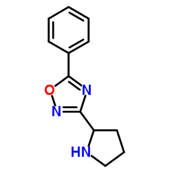 5-phenyl-3-pyrrolidin-2-yl-1,2,4-oxadiazole结构式