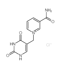 Pyridinium,3-(aminocarbonyl)-1-[(1,2,3,4-tetrahydro-2,4-dioxo-5-pyrimidinyl)methyl]-,chloride (1:1) Structure