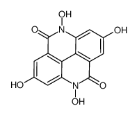 4,9-Dihydro-2,4,7,9-tetrahydroxy-pyrido(2,3,4,5-lmn)phenanthridine-5,10-dione Structure