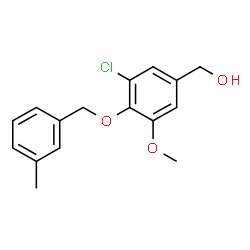 3-CHLORO-5-METHOXY-4-[(3-METHYLPHENYL)METHOXY]-BENZENEMETHANOL结构式