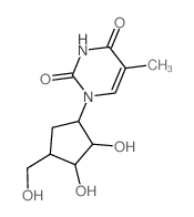 1-[2,3-dihydroxy-4-(hydroxymethyl)cyclopentyl]-5-methyl-pyrimidine-2,4-dione Structure