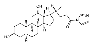(R)-4-((3R,5R,8R,9S,10S,12S,13R,14S,17R)-3,12-dihydroxy-10,13-dimethylhexadecahydro-1H-cyclopenta[a]phenanthren-17-yl)-1-(1H-imidazol-1-yl)pentan-1-one结构式