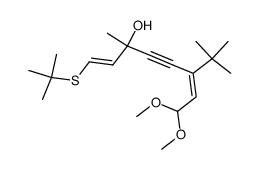 (1E,6Z)-6-tert-Butyl-1-tert-butylsulfanyl-8,8-dimethoxy-3-methyl-octa-1,6-dien-4-yn-3-ol结构式