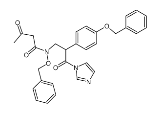 N-(benzyloxy)-N-(2-(4-(benzyloxy)phenyl)-3-(1H-imidazol-1-yl)-3-oxopropyl)-3-oxobutanamide结构式