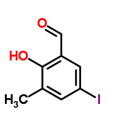 2-HYDROXY-5-IODO-3-METHYL-BENZALDEHYDE结构式