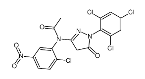5-[acetyl-(2-chloro-5-nitro-phenyl)-amino]-2-(2,4,6-trichloro-phenyl)-1,2-dihydro-pyrazol-3-one结构式