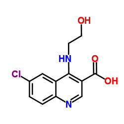 6-Chloro-4-[(2-hydroxyethyl)amino]-3-quinolinecarboxylic acid结构式