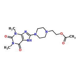 2-[4-(1,3-Dimethyl-2,6-dioxo-2,3,6,7-tetrahydro-1H-purin-8-yl)-1-piperazinyl]ethyl acetate结构式