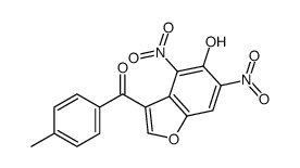 (5-hydroxy-4,6-dinitro-1-benzofuran-3-yl)-(4-methylphenyl)methanone结构式