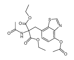 Diethyl 1-Acetamino-2-(4-acetoxy-7-benzothiazolyl)-1,1-ethanedicarboxylate Structure