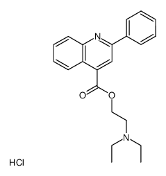 2-phenyl-quinoline-4-carboxylic acid-(2-diethylamino-ethyl ester), monohydrochloride Structure