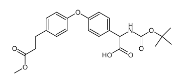 3-{4-[4-(tert-butoxycarbonylaminocarboxymethyl)-phenoxy]-phenyl}-propionic acid methyl ester结构式