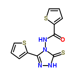 N-[3-(2-Thienyl)-5-thioxo-1,5-dihydro-4H-1,2,4-triazol-4-yl]-2-thiophenecarboxamide结构式