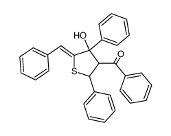 {4-Hydroxy-2,4-diphenyl-5-[1-phenyl-meth-(Z)-ylidene]-tetrahydro-thiophen-3-yl}-phenyl-methanone Structure