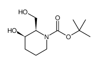 1-Piperidinecarboxylic acid, 3-hydroxy-2-(hydroxymethyl)-, 1,1-dimethylethyl ester, (2R,3R)-rel结构式