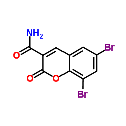 6,8-Dibromo-2-oxo-2H-chromene-3-carboxamide Structure