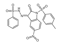 N-[(E)-[1-(4-methylphenyl)sulfonyl-5-nitro-2-oxoindol-3-ylidene]amino]benzenesulfonamide Structure