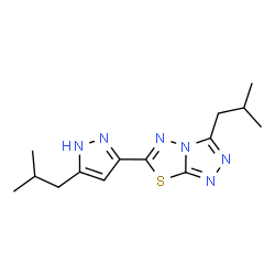 3-(2-methylpropyl)-6-[5-(2-methylpropyl)-1H-pyrazol-3-yl][1,2,4]triazolo[3,4-b][1,3,4]thiadiazole Structure