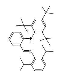 2,6-diisopropyl-N-(2-((2,4,6-tri-tert-butylphenyl)phosphino)benzylidene)aniline Structure