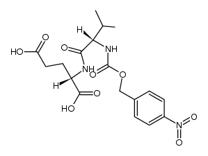 N-[N-(4-Nitro-benzyloxycarbonyl)-L-valyl]-L-glutaminsaeure结构式