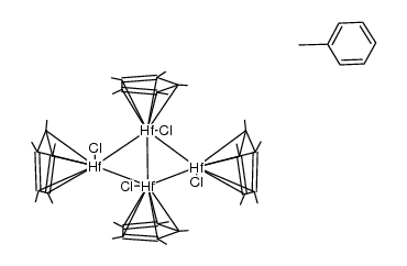 tetrakis{(pentamethylcyclopentadienyl)hafnium dihydride chloride}*(toluene)0.5结构式