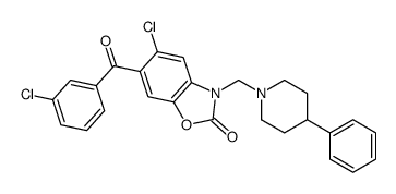 5-chloro-6-(3-chlorobenzoyl)-3-[(4-phenylpiperidin-1-yl)methyl]-1,3-benzoxazol-2-one结构式