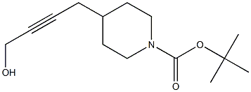 tert-butyl 4-(4-hydroxybut-2-ynyl)piperidine-1-carboxylate结构式