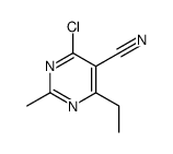 4-chloro-6-ethyl-2-methylpyrimidine-5-carbonitrile结构式