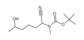 tert-butyl (1-cyano-5-hydroxyhexyl)methylcarbamate Structure