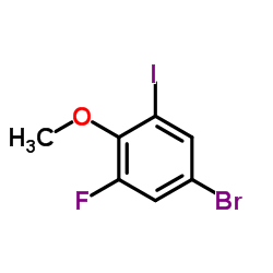 5-Bromo-1-fluoro-3-iodo-2-methoxybenzene结构式
