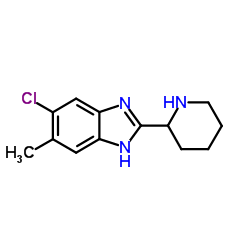 5-Chloro-6-methyl-2-(2-piperidinyl)-1H-benzimidazole Structure