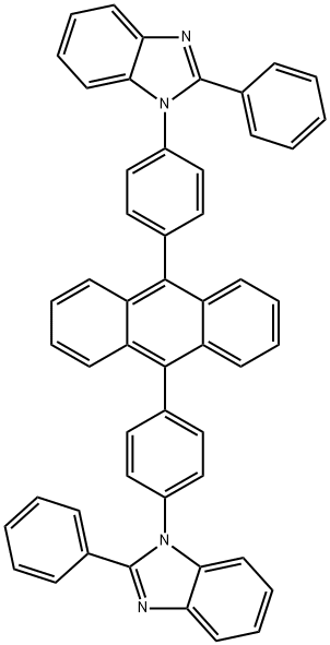 2-phenyl-1-(4-(10-(4-(2-phenyl-3a,7a-dihydro-1H-benzo[d]imidazol-1-yl)phenyl)anthracen-9-yl)phenyl)-1H-benzo[d]imidazole structure