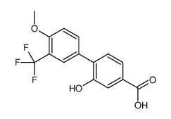 3-hydroxy-4-[4-methoxy-3-(trifluoromethyl)phenyl]benzoic acid结构式