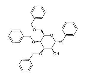 phenyl 3,4,6-tri-O-benzyl-1-thio-α-D-mannopyranoside结构式